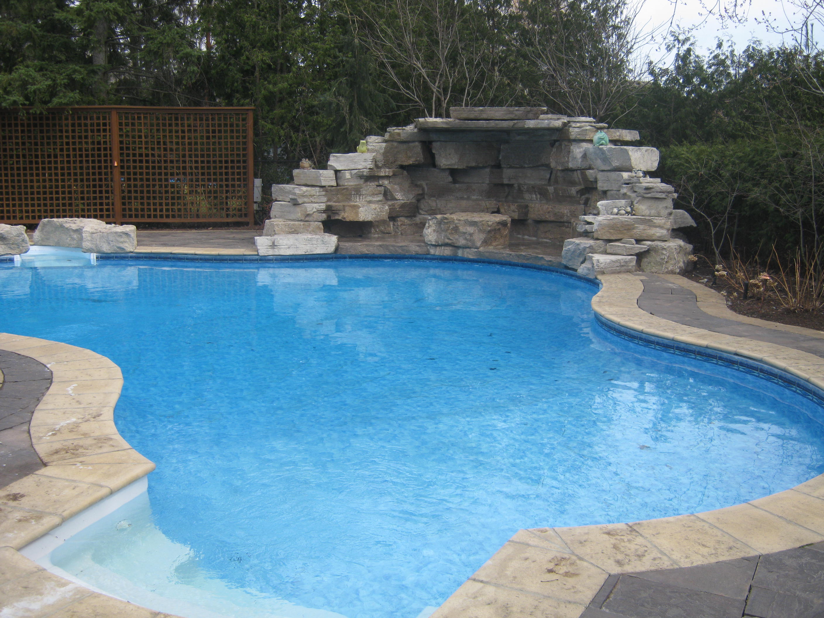 Pool maintenance and repair work in progress